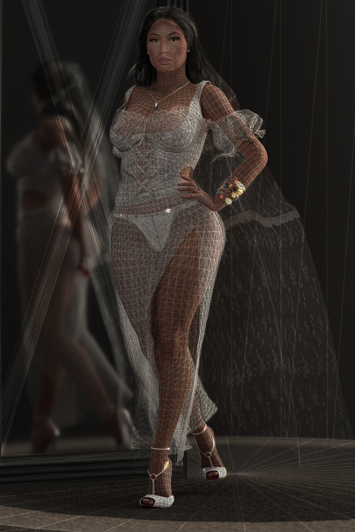 Maillage 3D de la modélisation 3D de Nicki Minaj par Fake-Master